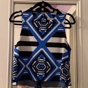 BNWT Mara Hoffman Blue & Black Patterned Crop Top